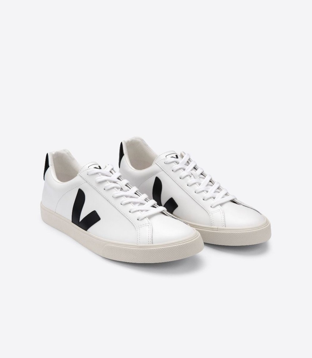 Veja Sneakers Mens - Esplar Leather - White/Black - 9604WRLKJ